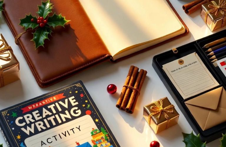 Christmas gifts for young writers including journal stationery set and activity book - Grok Imagine