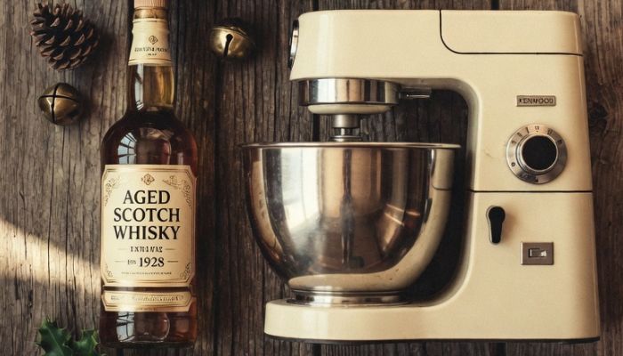 1930s adult Christmas gifts including wireless radio perfume bottle whisky and kitchen mixer - grok imagine