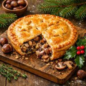 Christmas Chestnut & Mushroom Pie Recipe