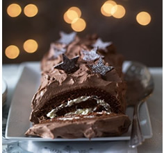 Chocolate Roulade Star Log Christmas recipe