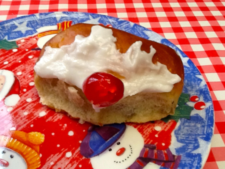 sweet and spicy christmas tree bread on plate