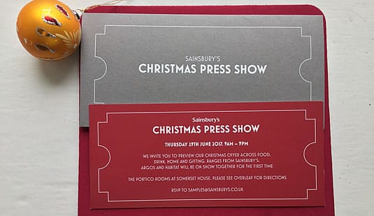 Sainsbury's, Argos and Habitat Christmas Press Show Invitation 2017