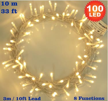 100 LED Warm White Indoor Christmas Tree Fairy Lights, Currently priced at £6.99