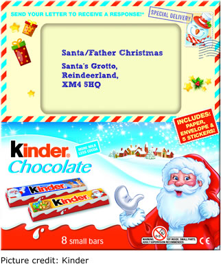 Kinder Chocolate Santa Letter