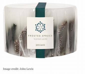John Lewis Frosted Spruce Inclusion 3 Wick Candle