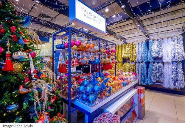 John lewis great wall of baubles 2017