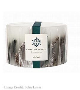 John Lewis Frosted Spruce Inclusion 3 Wick Candle
