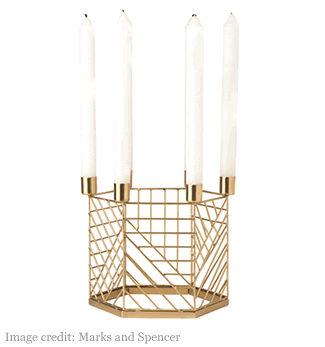 Marks and Spencer Hexagonal Metal Dinner Candle holder