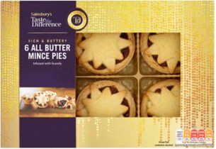 Sainsbury's All Butter Mince Pies, Taste the Difference x6 370g