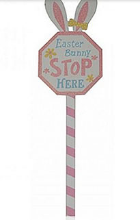 Wooden Outdoor Easter Bunny Stop Here Sign Party Home Garden Decoration