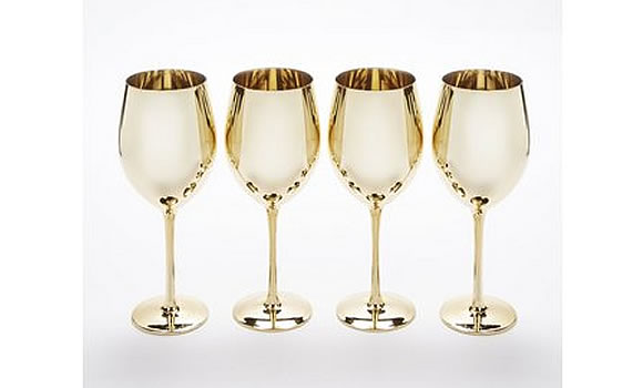 Set of 4 Metallic wine glasses by studio.co.uk