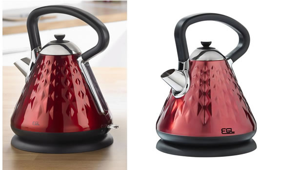 EGL Metallic Diamond Pyramid Kettle by studio.co.uk