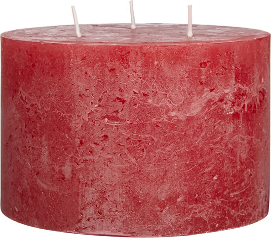 John Lewis Rustic Effect 3 Wick Candle, Red