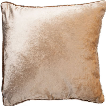 McAlister Textiles Shiny Velvet Luxurious Scatter Champagne Gold - Amazon.co.uk