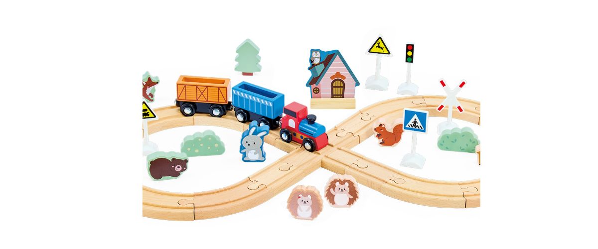 Chad Valley Alfie And Jo Wooden Train Set Argos exclusive Christmas toy