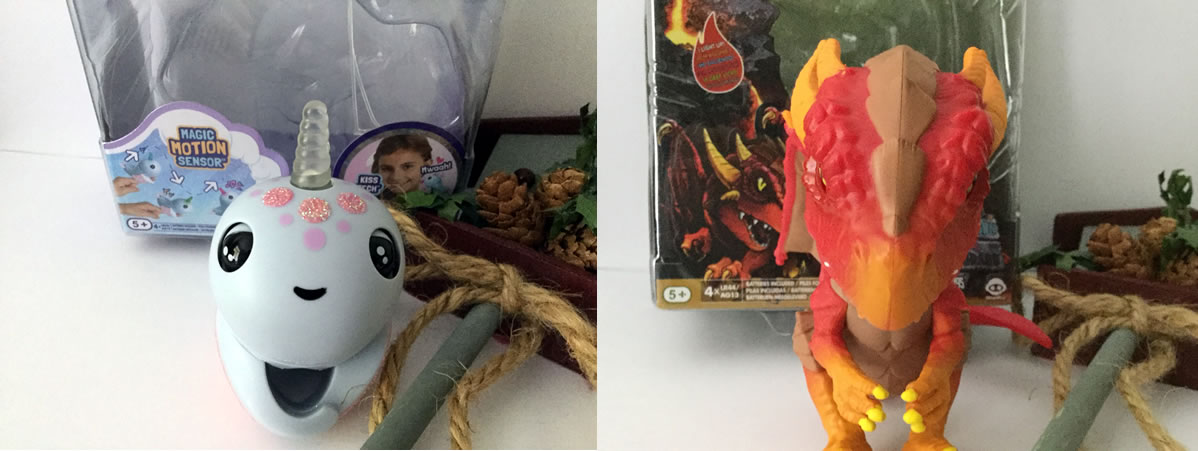 Image of WowWee Fingerlings Untamed Wildfire & Fingerlings Narwhal Nori