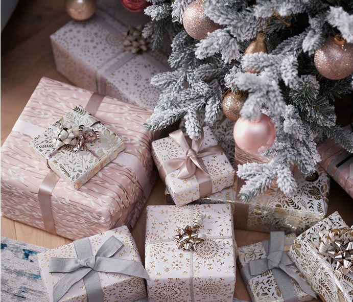 John Lewis & Partners Snowflake Gold/Blush Wrap