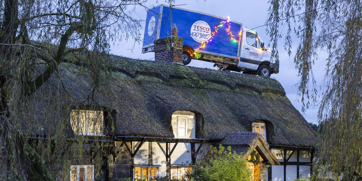 Image of Tesco van Christmas advert 2019