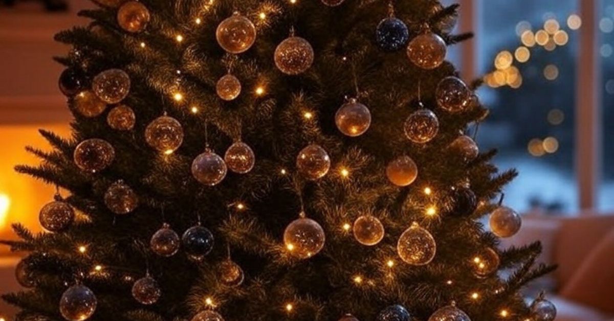 A traditional Christmas Tree with Lights - Grok AI