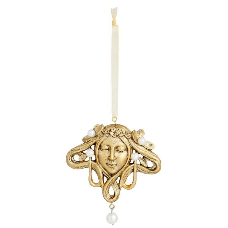 John Lewis & Partners Art Nouveau Goddess Head Tree Decoration, Gold