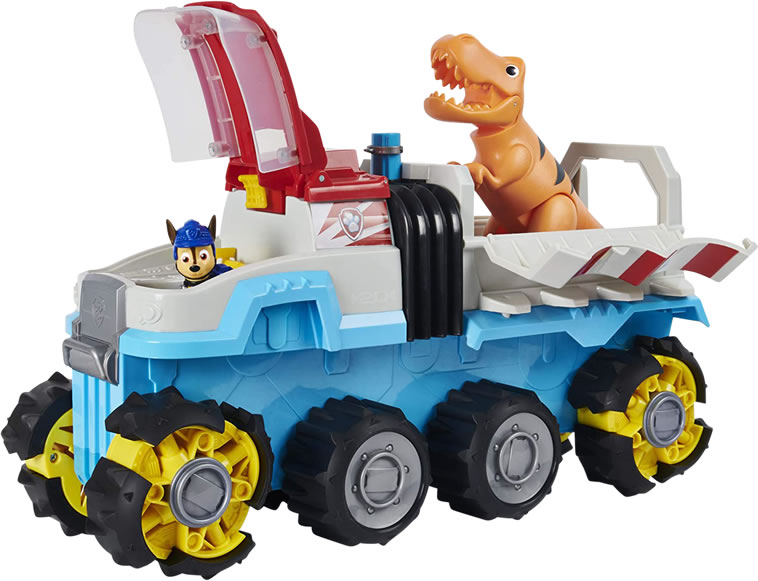 PAW Patrol 6058905 - Dino Rescue Dino Patroller Motorised Team Vehicle with Exclusive Chase and T-Rex Figures