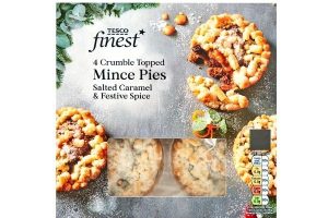 Tesco Finest 4 Crumble Topped Mince Pies with Salted Caramel & Festive Spice