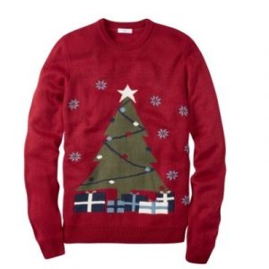 Crew Neck Christmas Jumper in Deep Red