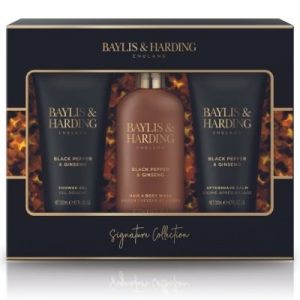 Baylis & Harding Black Pepper & Ginseng Luxury Bathing Trio Gift Set