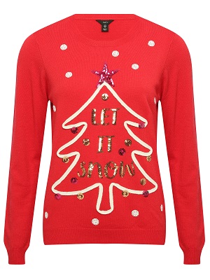 M&Co Let It Snow Red Jumper