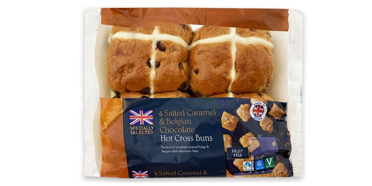 Aldi Salted Caramel & Belgian Chocolate Hot Cross Buns