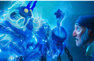 Netflix Scrooge Jacob Marley voiced by Jonathan Pryce and Scrooge voiced by Luke Evans