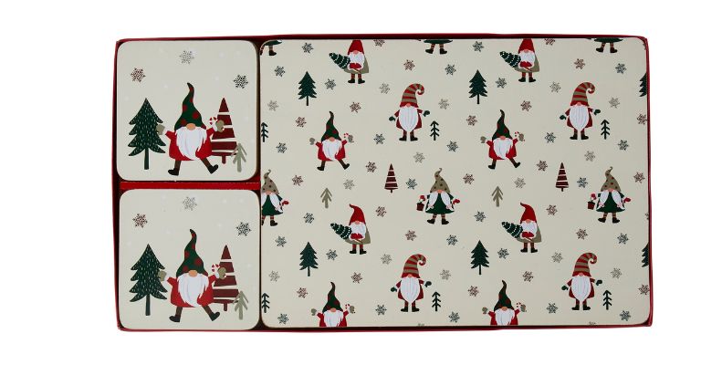 Matalan 8 Pack Christmas Gnome Placemats & Coasters, £9