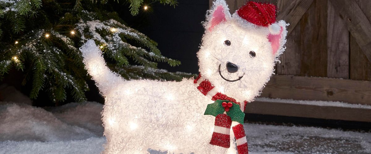 Lights4Fun Westie Outdoor Christmas Figure