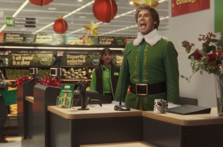 Asda Christmas Advert 2022 - Buddy the Elf on tannoy system