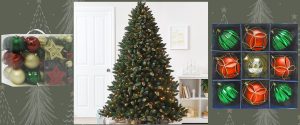 Christmas Decorations Review 2022: Homebase 7ft Danube Premium Pre-lit Artificial Christmas Tree & Baubles
