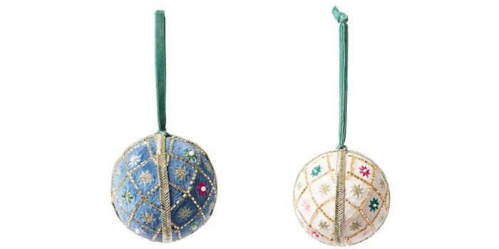 Oliver Bonas Velvet Beaded Baubles £10.50