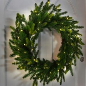 Best Christmas Wreaths 2023 - The Range LED Wreath - Green, £29.99