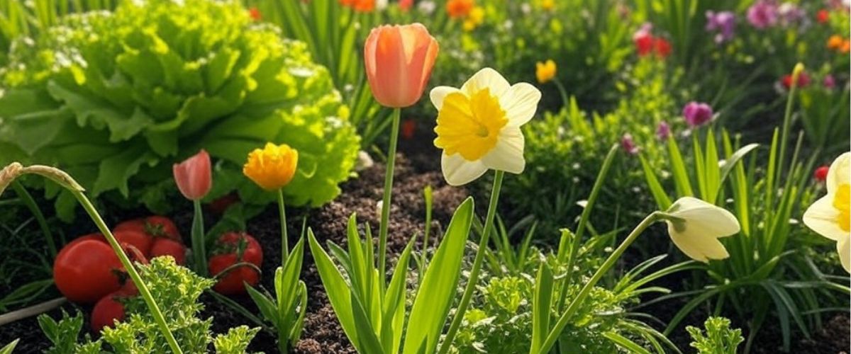 A picture of a Spring Garden - Grok AI