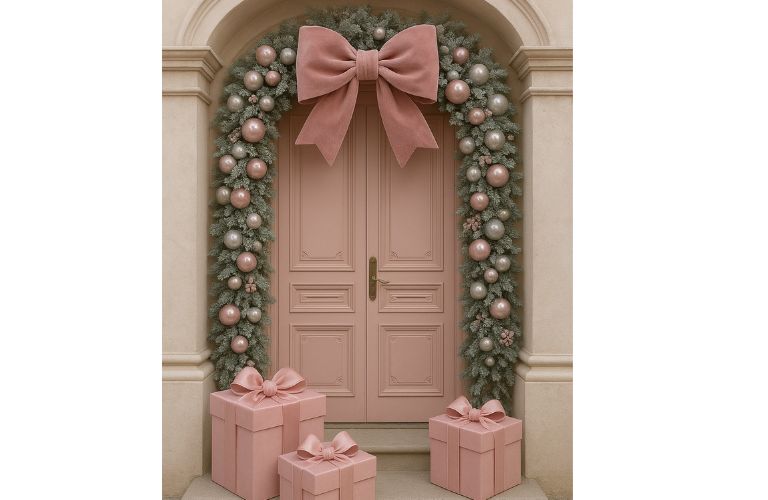 Christmas Doorscaping - Porchscaping - Pink Pastel