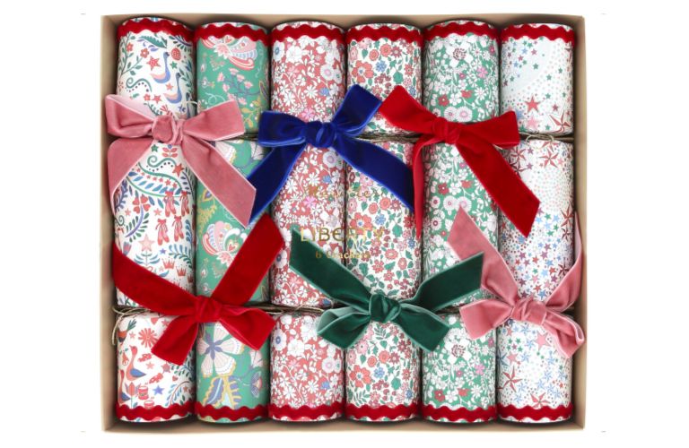 Top Bow Christmas Decorations - Meri Meri x Liberty Velvet Bow Crackers (x 6)