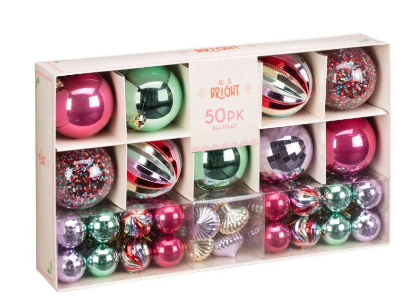 Best Christmas Baubles & Tree Decorations - B&M All Is Bright 50PK Baubles