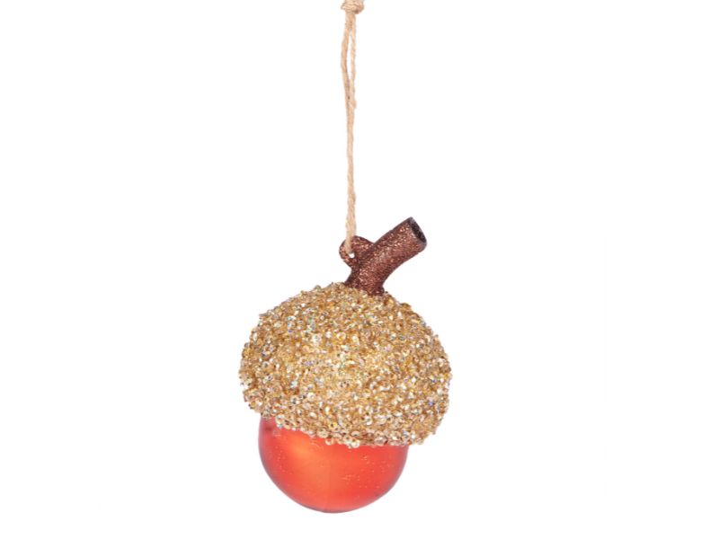Best Christmas Baubles & Tree Decorations - Dobbies Orange acorn decoration
