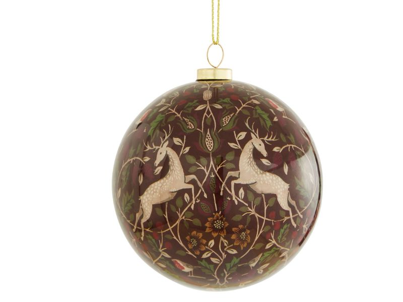 Best Christmas Baubles & Tree Decorations - Dunelm Decoupage Burgundy Heritage