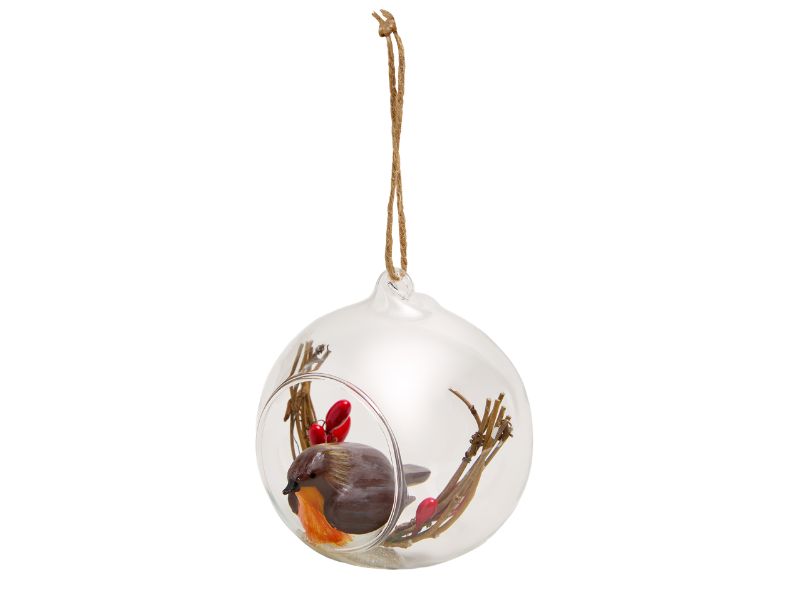 Best Christmas Baubles & Tree Decorations - Matalan Robin in a Bauble Decoration