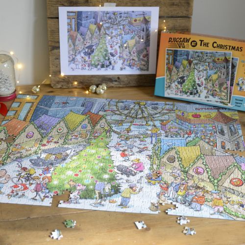 Christmas Gift Guide 2025 - Djigsaw Vu At the Christmas Market Puzzle