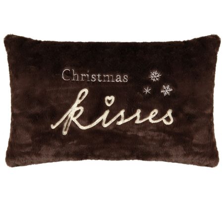 Best Cushions and Throws Christmas - B&M Christmas Kisses Faux Fur Cushion