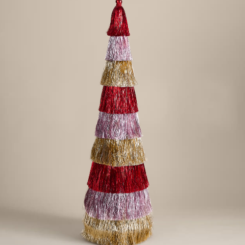 3ft Striped Tinsel Tree Room Decoration