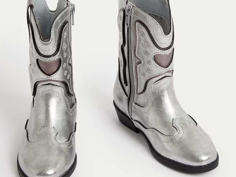M&S Silver Western Kids Boots Give the Gift Christmas Advert