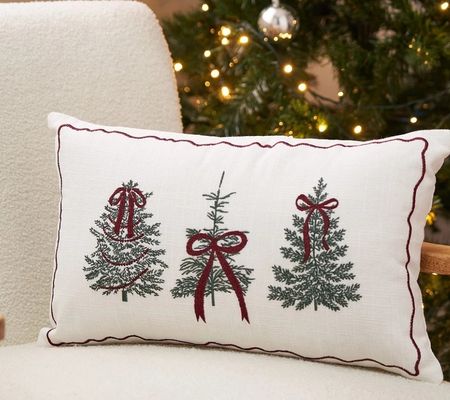 The Very Collection - Embroidered Christmas Tree Bolster Cushion