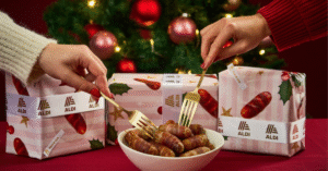 Aldi Unveils Lickable Pigs in Blankets Xmas Wrap